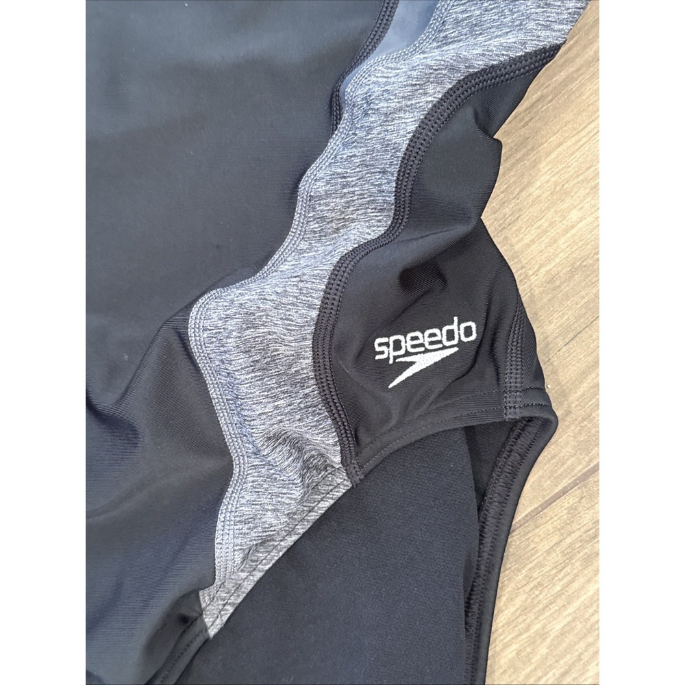 Women's Speedo Pro LT Flyback Training One Piece Swimsuit Black Grey Size 12/38 - Picture 5 of 11